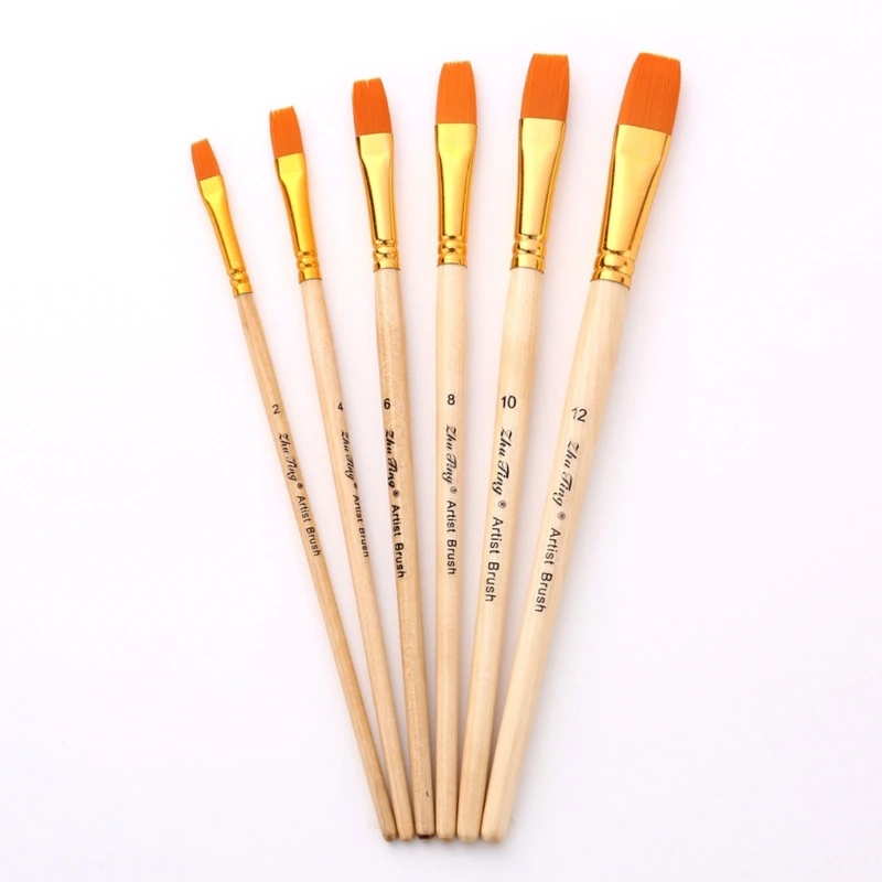 

6PCS Painting Brush Set for All Purpose Watercolor Painting Artists High-density Nylon Painting Brush for Artists