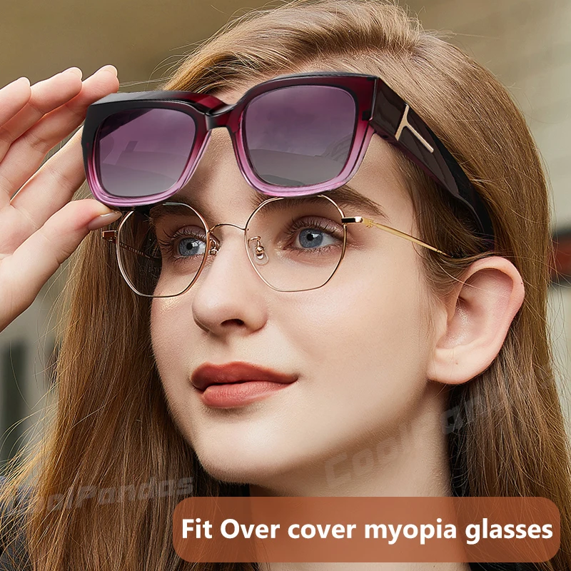 Fit Over Cover Myopia Glasses Polarized Sunglasses For Women Oversize Cover Prescription Men Sun Glasses Myopia Driving eyewear