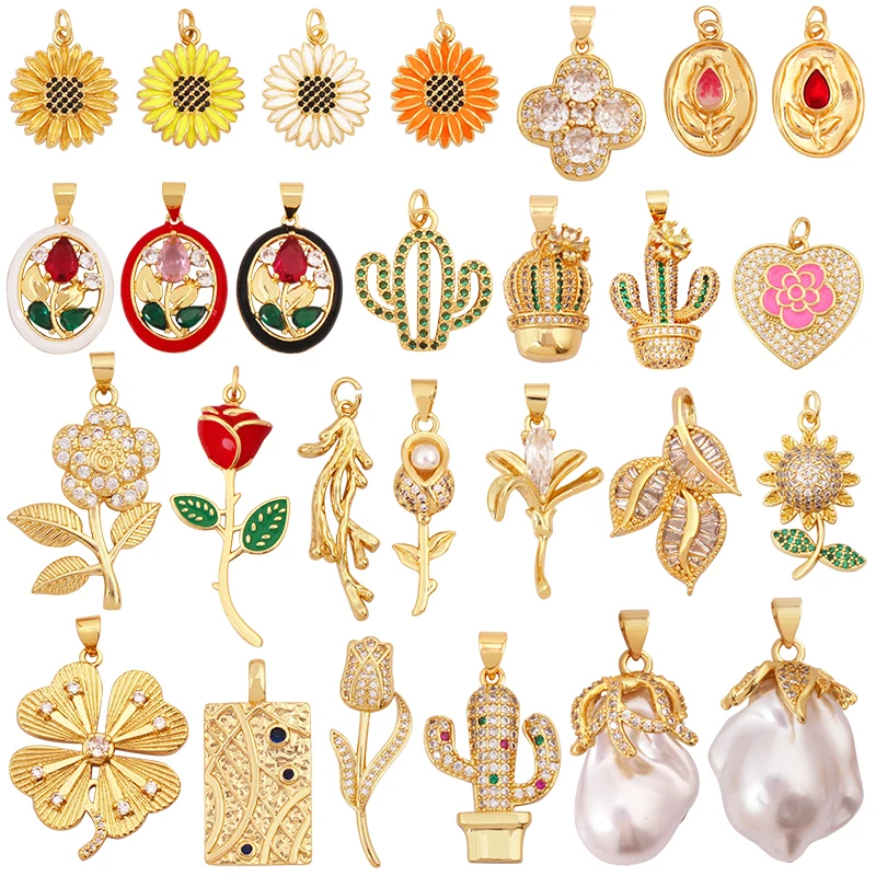 Подвеска-подвеска с милым радужным солнцем и розой четырехлистный клевер