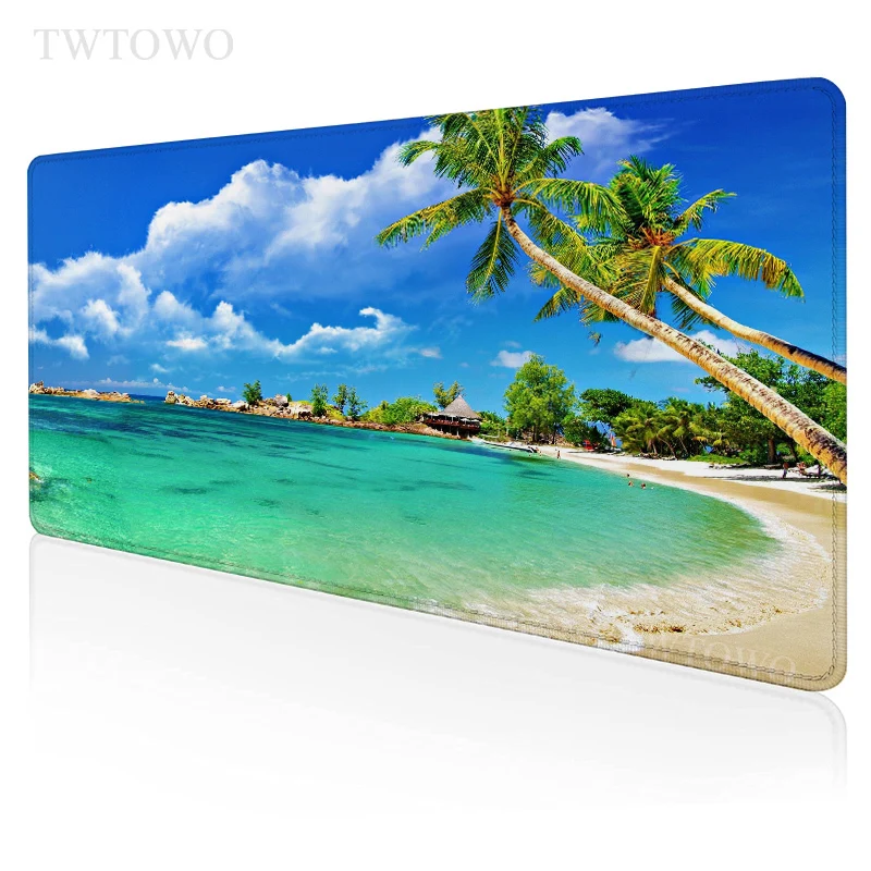 

Tropical Beach Palm Mouse Pad Gaming XL Large HD Custom Mousepad XXL MousePads Mouse Mat Natural Rubber Anti Slip Soft Mouse Mat