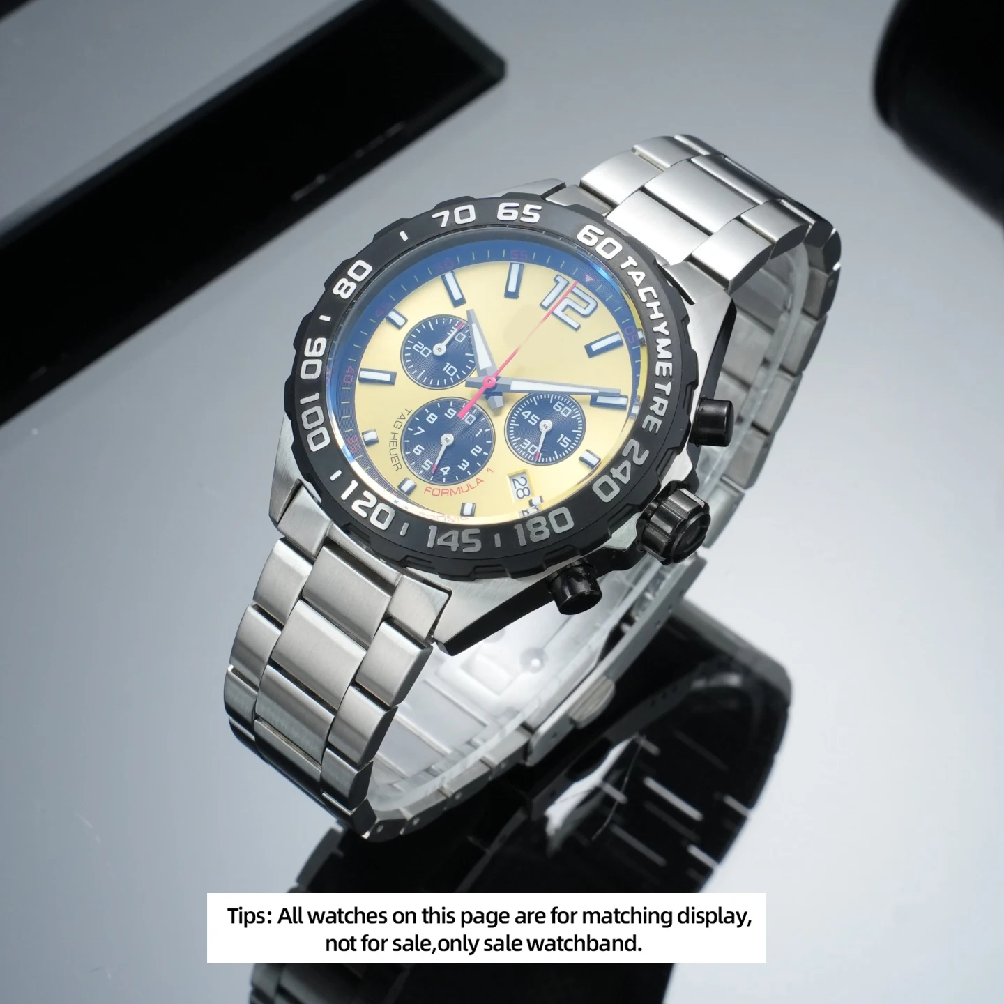 Фото Для часов TAG Heuer F1 Series CAZ1010 CAZ1011, ремешок из нержавеющей стали CAZ101AB/AN/AC, металлический браслет, изогнутая цепочка для часов, 22 мм, мужской. №3