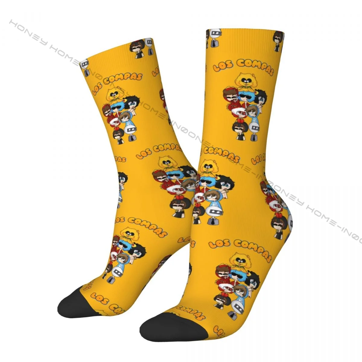 

Hip Hop Retro Los Compas Crazy Men's Socks Mikecrack Mikaelac Unisex Street Style Seamless Printed Funny Happy Crew Sock Boys