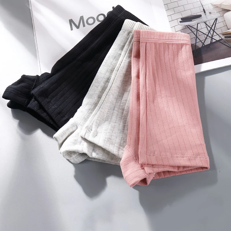 6PCS Summer Women Safety Pants Cotton Under Skirt Female Seamless Underpants Solid Color Plus Size Boxer Shorts Cozy Boxer Women