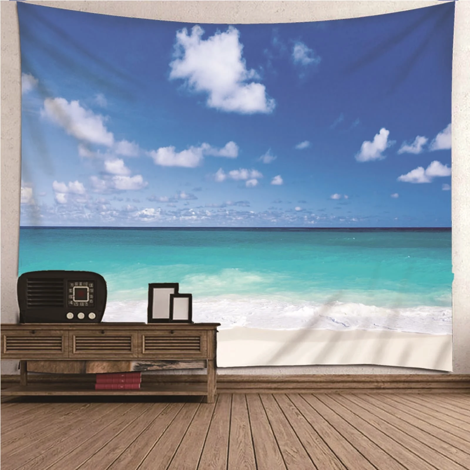

Tapestry Long Hanging Wall Art Set natural scenery Beach Ocean Sky Wall Hanging Blanket Dorm Art Decor Covering