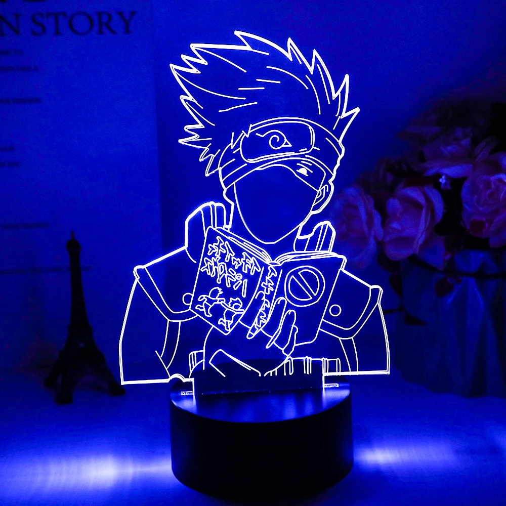 

Светодиодный ночсветильник с 3D рисунком из аниме Наруто Hatake Kakashi, декор для детской спальни, ночник, рождественский подарок