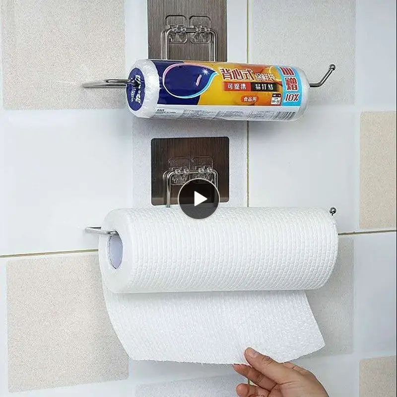 

Настенная вешалка для салфеток без перфорации полка для рулонной бумаги из нержавеющей стали кухонная настенная самоклеящаяся вешалка для полотенец в ванную комнату