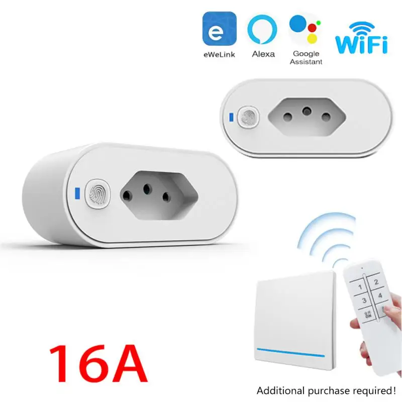 

eWelink WiFi Smart Plug 16A Brazil Power Socket Outlet Smart Life With Power Monitor Timing Works With Alexa Google Home