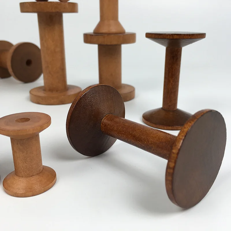2 шт. винтажные деревянные катушки DIY катушки-органайзер для швейных лент шпагат