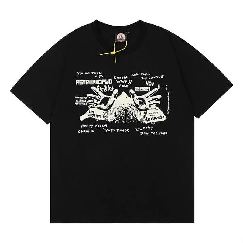 

22SS Ghost Hand Printing TRAVIS SCOTT T Shirt Men Women EU Size 100% Cotton Cactus Jack Top Tees Fashion Summer Apex Legends