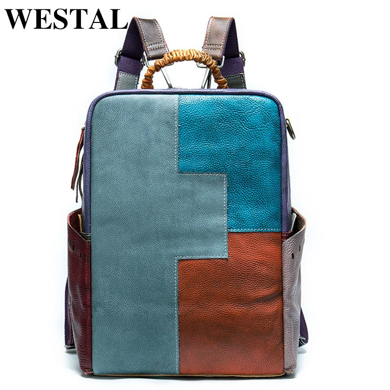 

Женский кожаный рюкзак WAL, женский рюкзак из натуральной кожи, дорожный рюкзак для ноутбука, модель 031