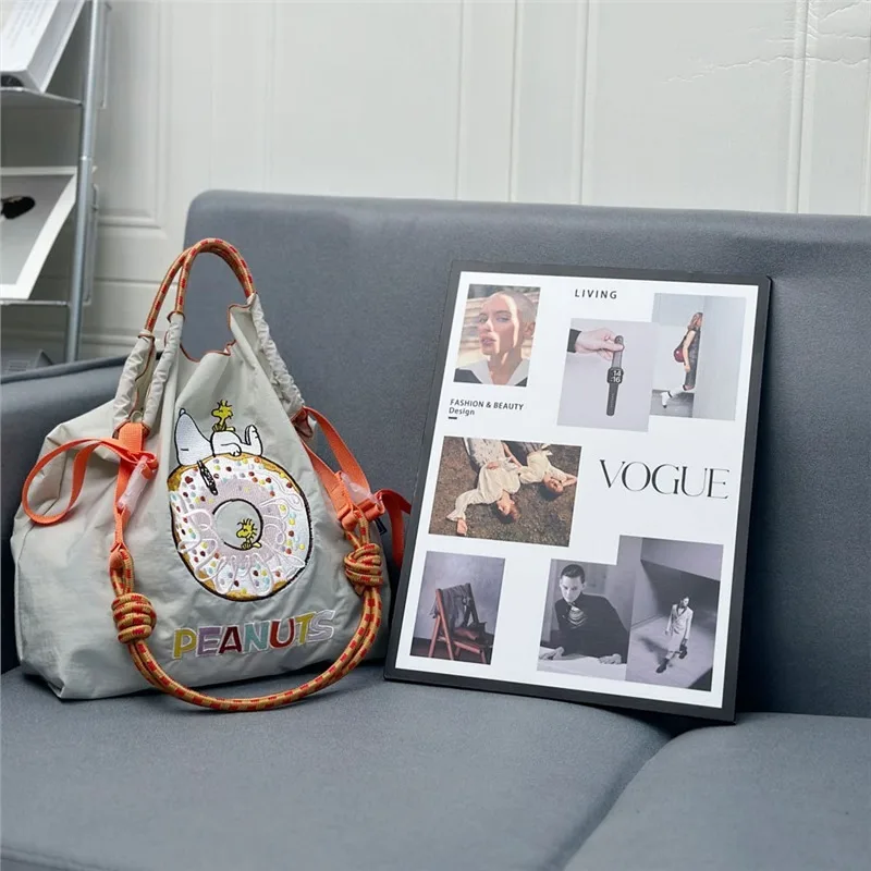 Новая сумка для покупок Snoopy с вышивкой в виде пончика модная повседневная
