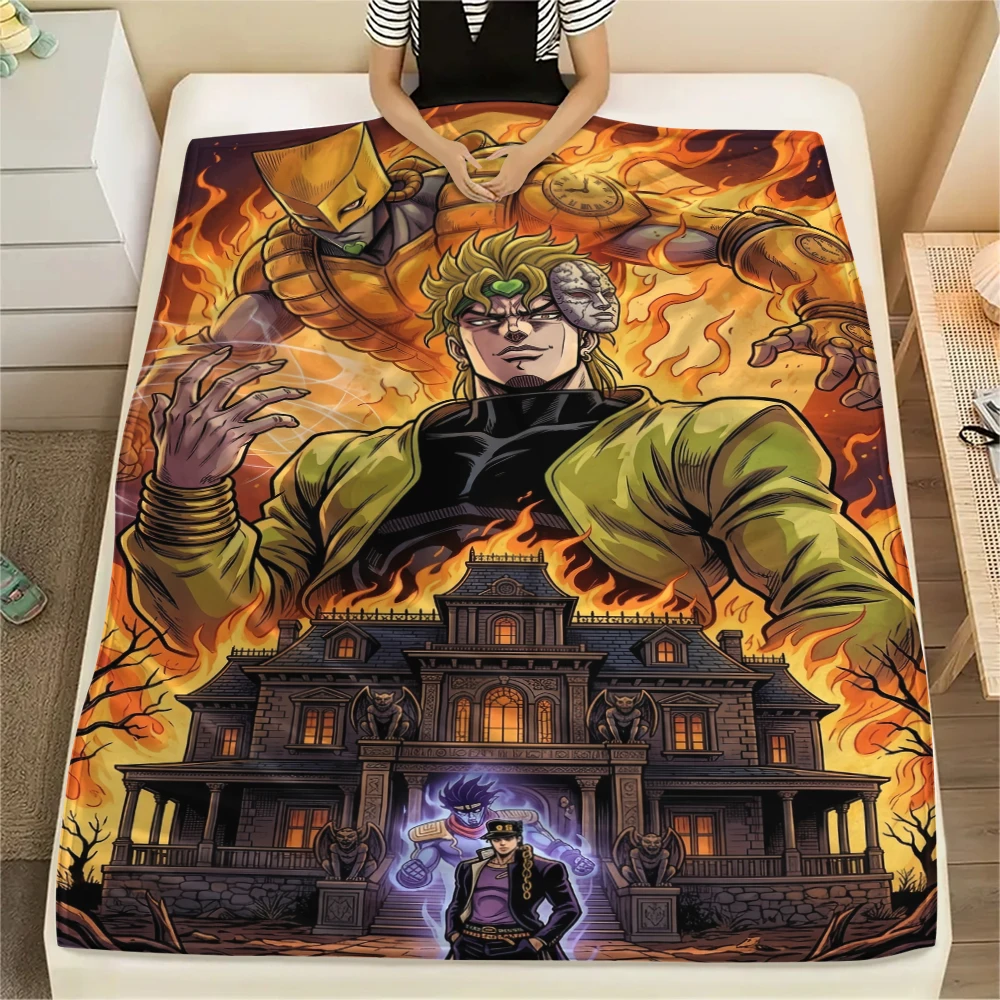 Теплое фланелевое одеяло JOJO Bizarre Adventure с уютным принтом для спален, диванов, кресел, путешествий, пикников, многофункциональное одеяло-Xin (art.: 3920da73cb4da) - 3920da73cb4da