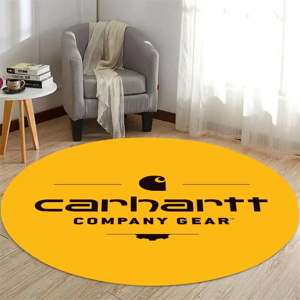 C-Carhartt HD круглый ковер с принтом для гостиной спальни кухни коврики фланелевый