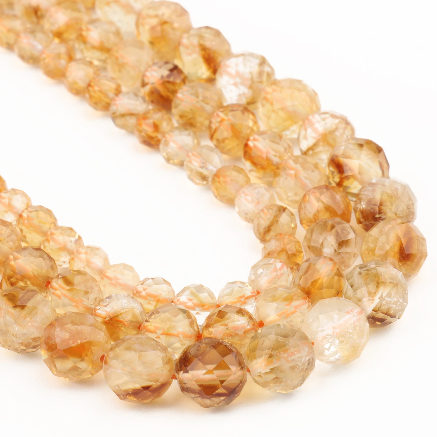 Оптовая Продажа AAA натуральный желтый цитрин граненые поделки круглые свободные