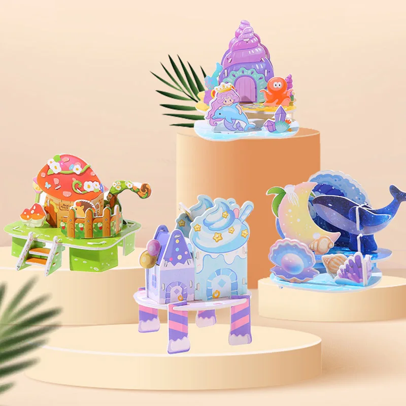 

Мультяшный 3D дом, бумажная головоломка, набор из 5 штук