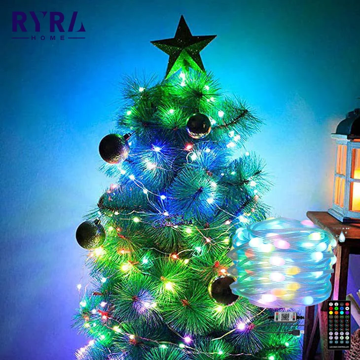 

Christmas Tree String Lights 5M/10M/15M/20M App Control Christmas Tree RGB Lights Smart Bluetooth Control LED String Light Decor