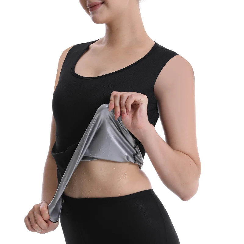 

Sauna Shirt for Women Sweat Suit Compression Breathable T-Shirt Weight Loss Waist Trainer Body Shaper Slimming Workout Shapewear