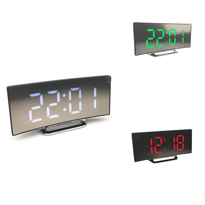 

Luminous Large Digital Curved Dimmable Alarm Clock LED Clock Wake Up Desk Clock Children's Bedroom Desk Clock