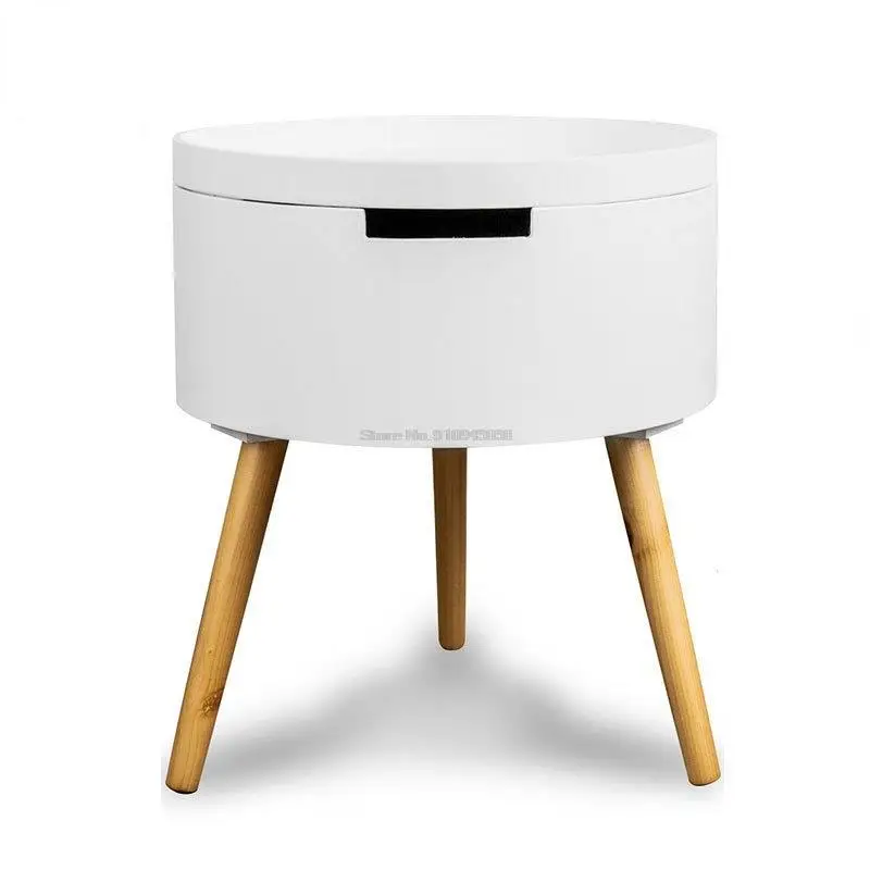 Современная простая маленькая круглая деревянная подставка под кровать поднос