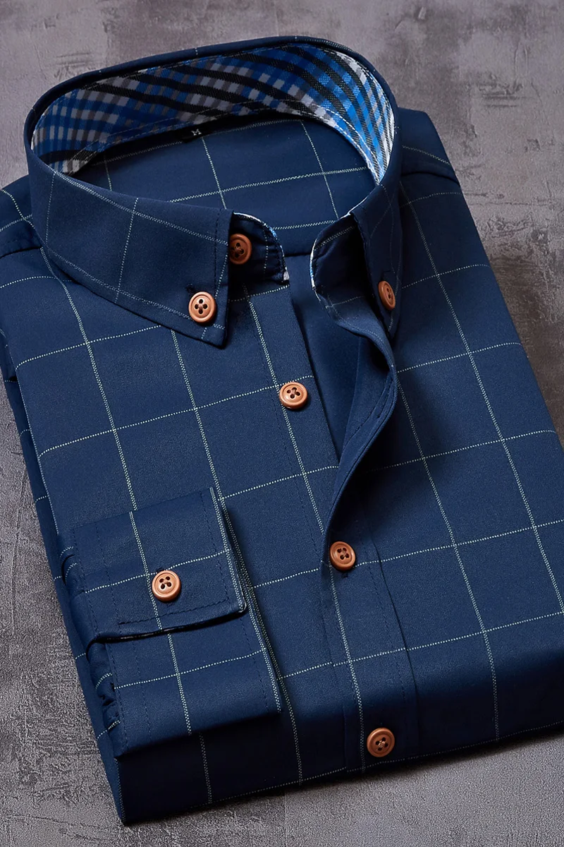 Spring Autumn 2022 Fashion Men's Clothing  oversize 4XL 5XL 6XL Slim Plaid Long-sleeved Men's Bussiness Shirt Mens Dress Shirts