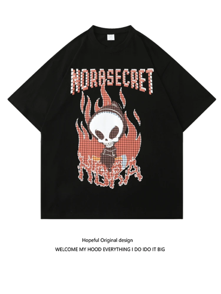 100% хлопок женская футболка гранж гот дьявол печати с коротким рукавом футболки