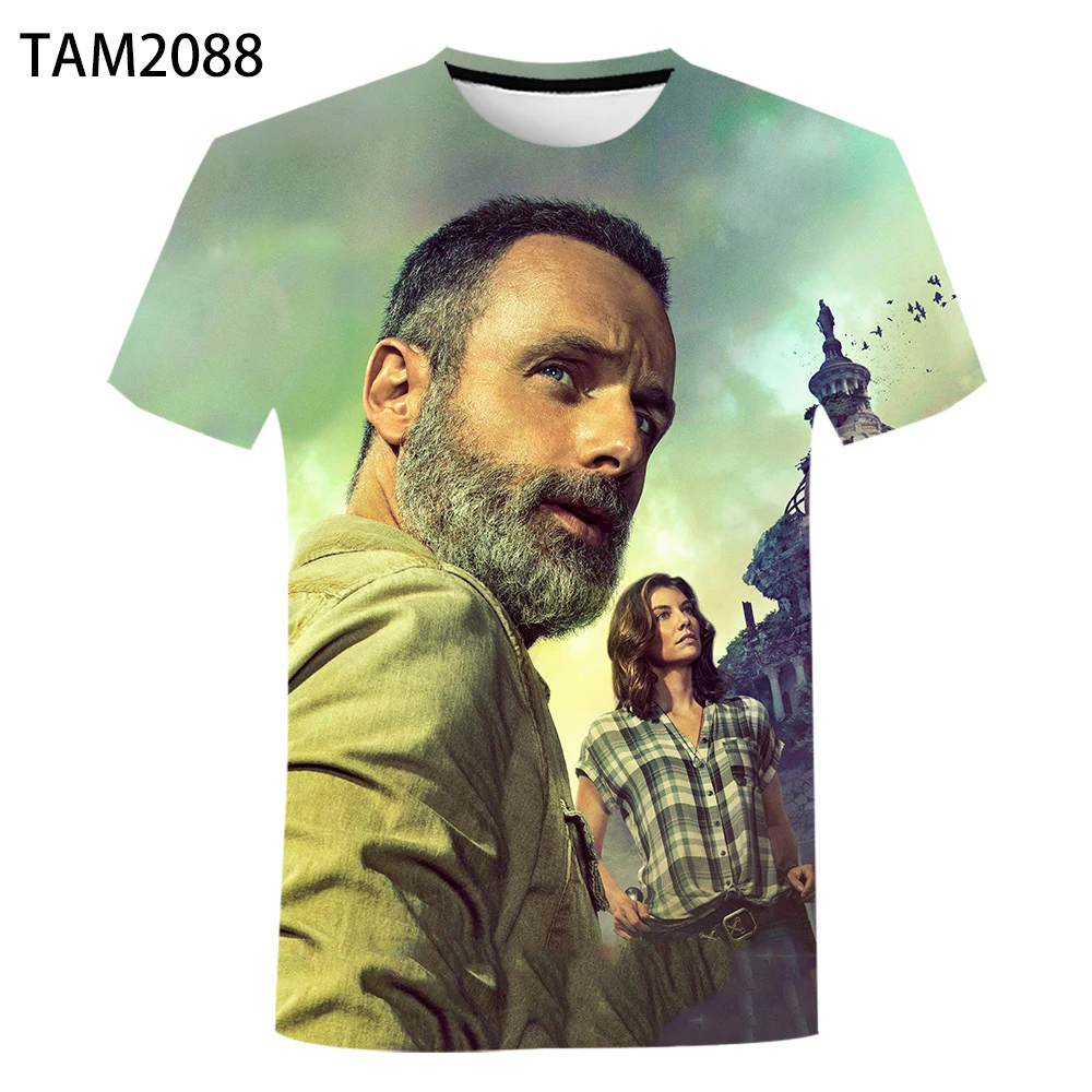 

Ходячие мертвецы 2022 Горячая новинка аниме фильм 3D футболка для мужчин женщин детей летние с коротким рукавом 3D печать мальчик девочка дети ...