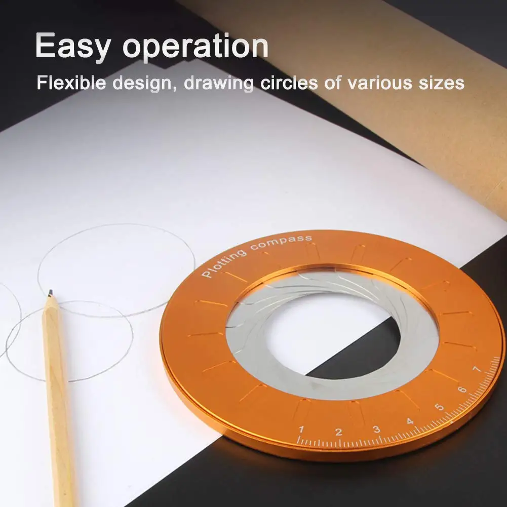 

Adjustable Circle Drawing Ruler 10mm To 77mm Round Rotatable Compass Ruler Woodworking Professional Tools For Measuring Gauging