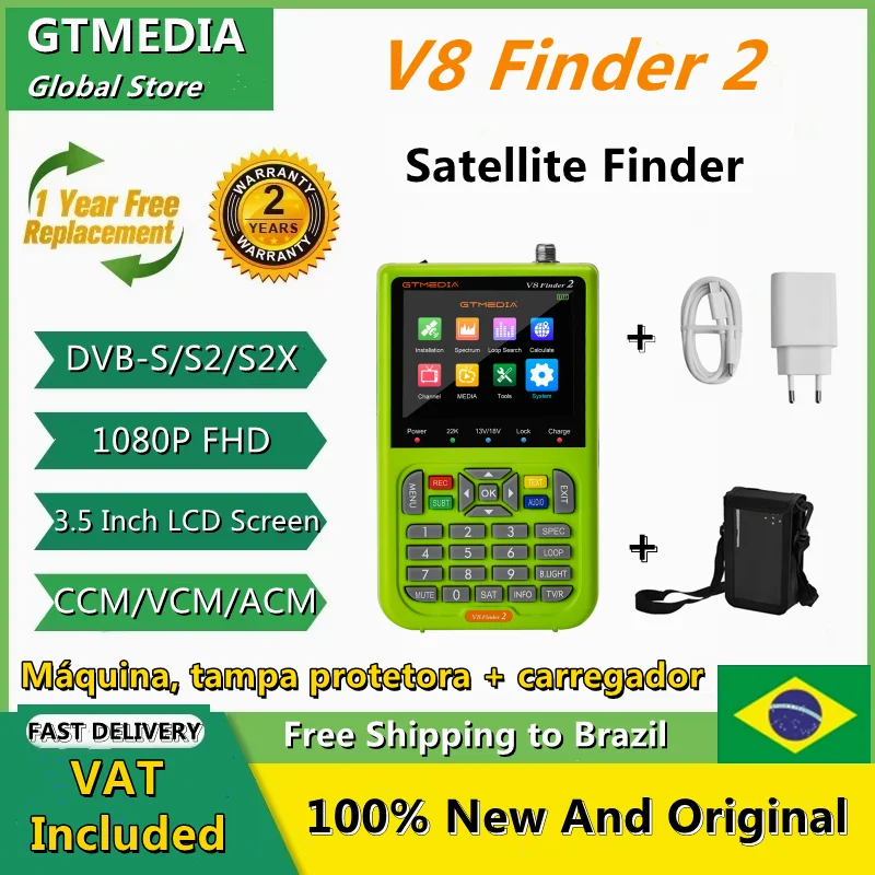 

Прибор для поиска спутникового сигнала GTMEDIA V8 Finder2/Pro/BT05/BT03, рассчитывает угол AZ,EL поддерживает ACM/VCM