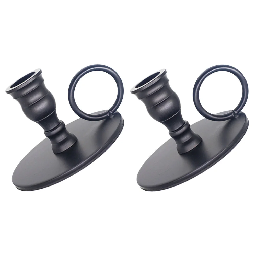 

2pcs Iron Holder Retro Holder Vintage Candlestick Tealight Stand