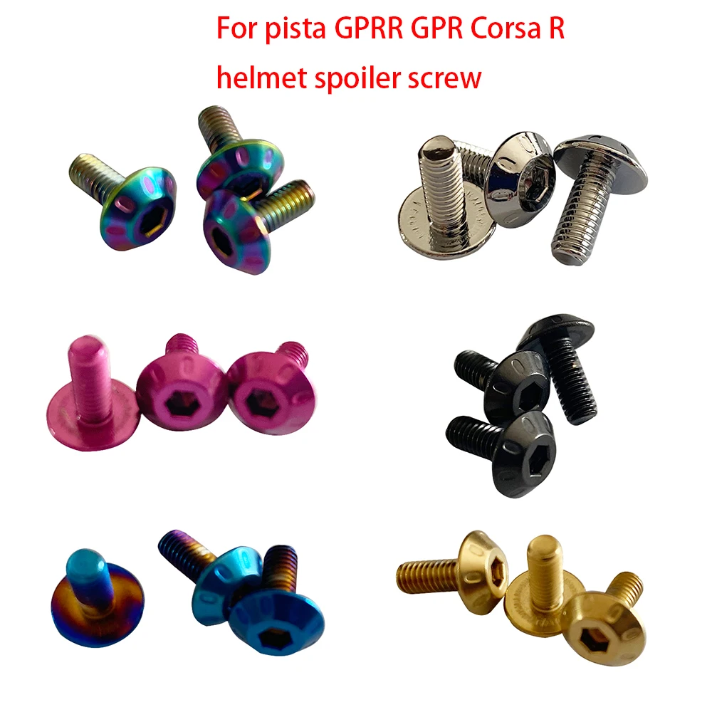 

Helmet spoiler Special Screw fixing Helmet Tail Wing replacement screw Accessories Set 3PCS For AGV pista GPRR GPR Corsa R