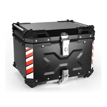 55L Universal Waterproof Motorcycle Aluminum Top Case Rear Luggage Delivery Tail Tool Box