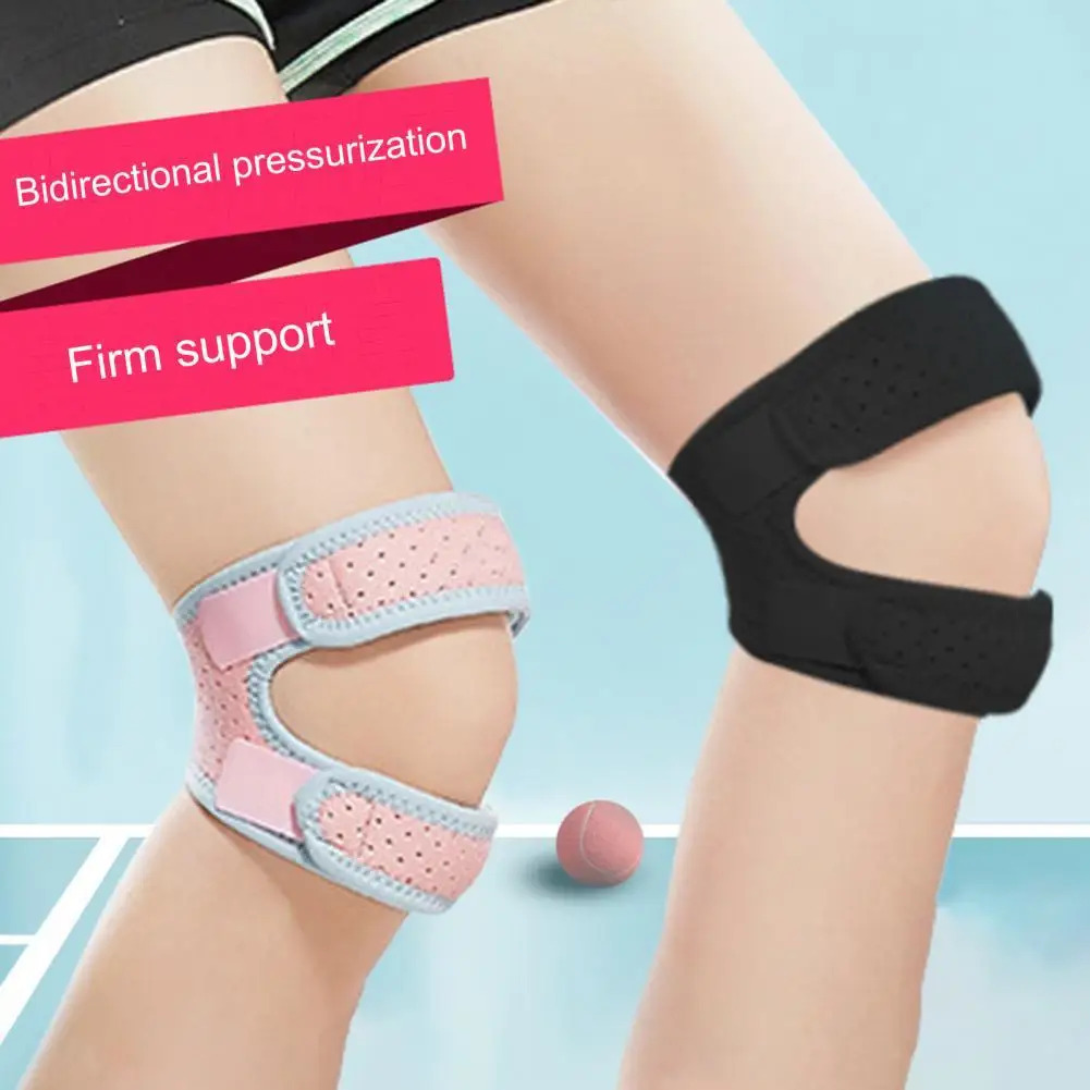 

1Pair Knee Strap Patellar Tendon Support Sweat Absorption Adjustable Dual Patella Knee Brace Sports Running Brace Stabilizer