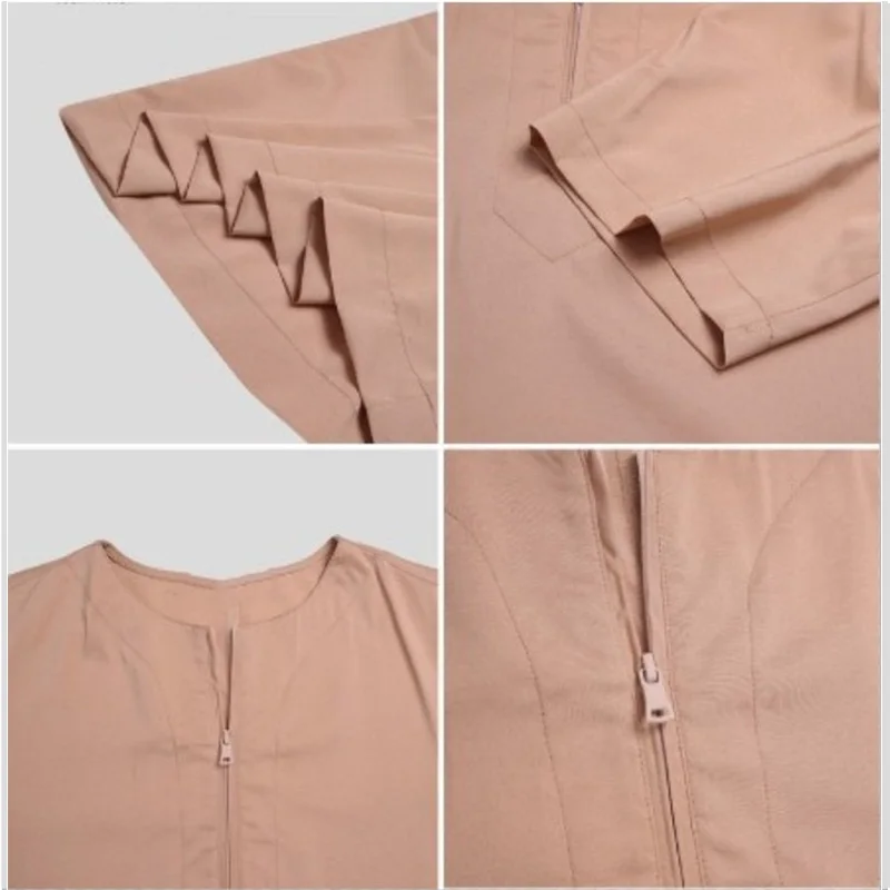 New Muslim Robes Middle East Arab Dubai Malaysia Men's Shirt Zipper Muslim Robes Spring and Summer Jubba Thobe Abaya Man