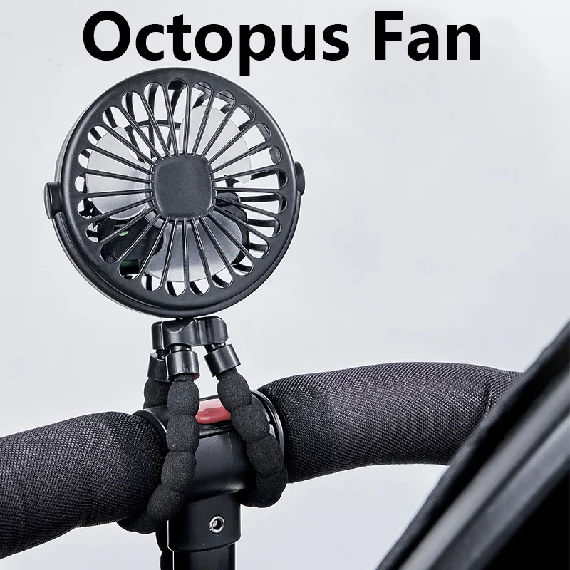 

Многофункциональный ручной мини-вентилятор для коляски, Портативная подставка-Осьминог с USB-зарядкой, регулируемый стиль с фонариками