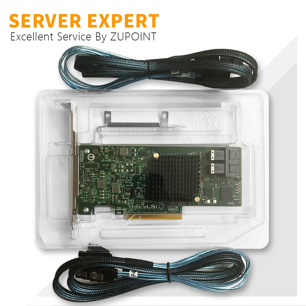 

Плата RAID контроллера ZUPOINT LSI MegaRAID 9341-8i, один 8 портов, 12 Гб/с, SAS PCIe, Расширительная карта + 2 шт. кабеля
