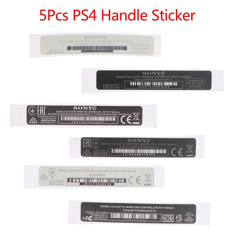 

NEW 5Pcs For PS4 Handle Sticker Controller Housing Shell Slim Back Sticker Lable Seal Handle Barcode Sticker