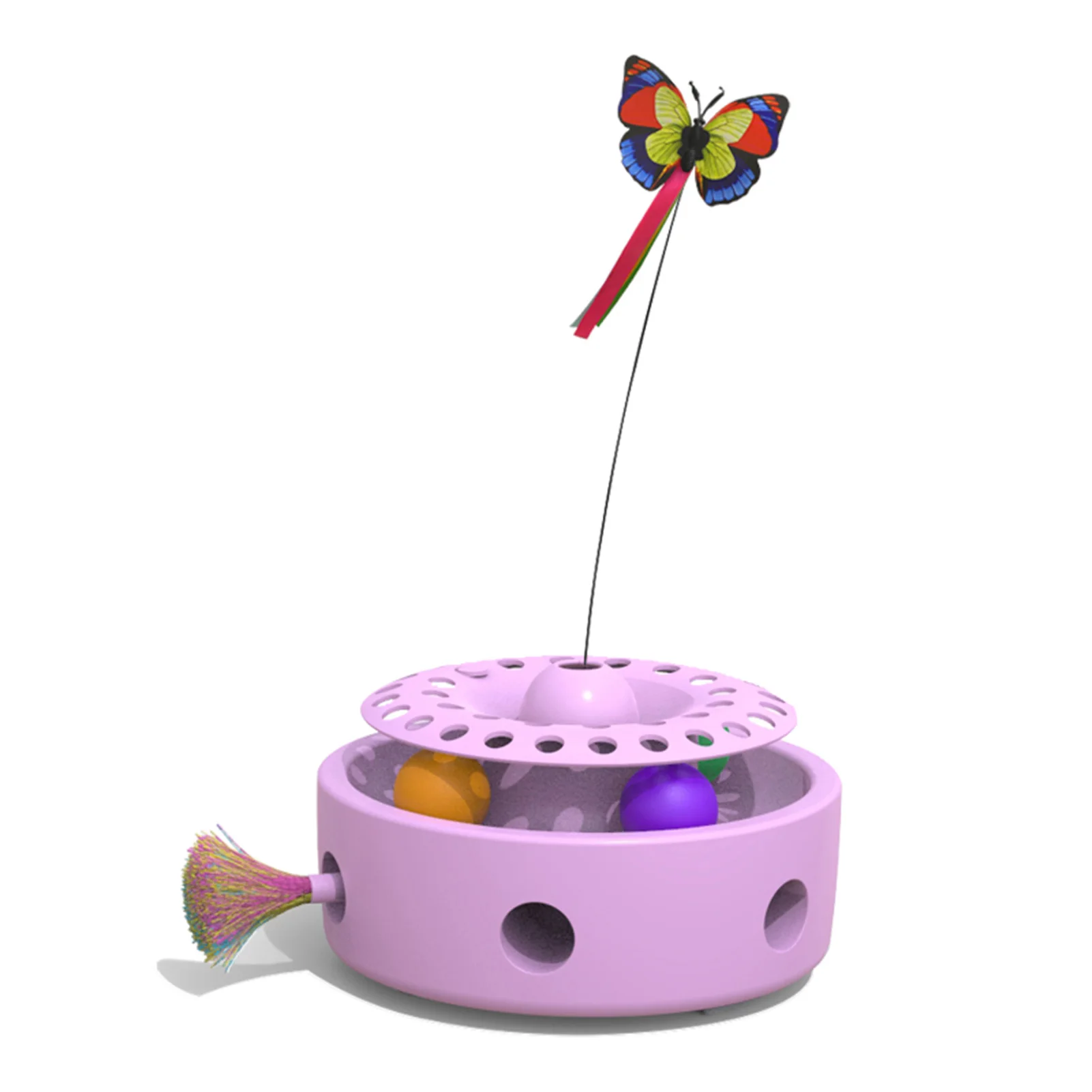 

3 In 1 Interactive Cat Toys Electric Butterfly Toy Cat Balls Track Electronic Cat Toy Automatic Timing Cat Puzzle Toy For Indoor