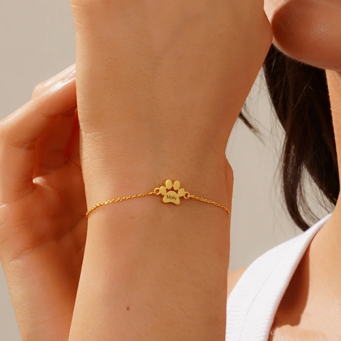 Персонализированная кошка искусственная кожа нержавеющая сталь вырезанное имя