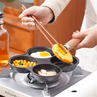 4 holes non stick cast iron omelet frying pan skillet pancake cooking pot kitchen accessories for gasinduction cooker universal