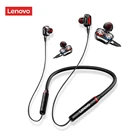 Bluetooth-наушники Lenovo HE05 Pro с двойным динамиком, беспроводные наушники, спортивная водонепроницаемая гарнитура с шейным ободом, стереонаушники с микрофоном