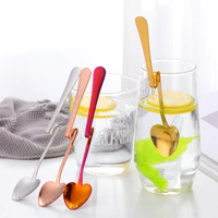 creative hanging cup style coffee stirring spoon long handle teaspoons ice cream shovel cute desserts tools kitchen tableware
