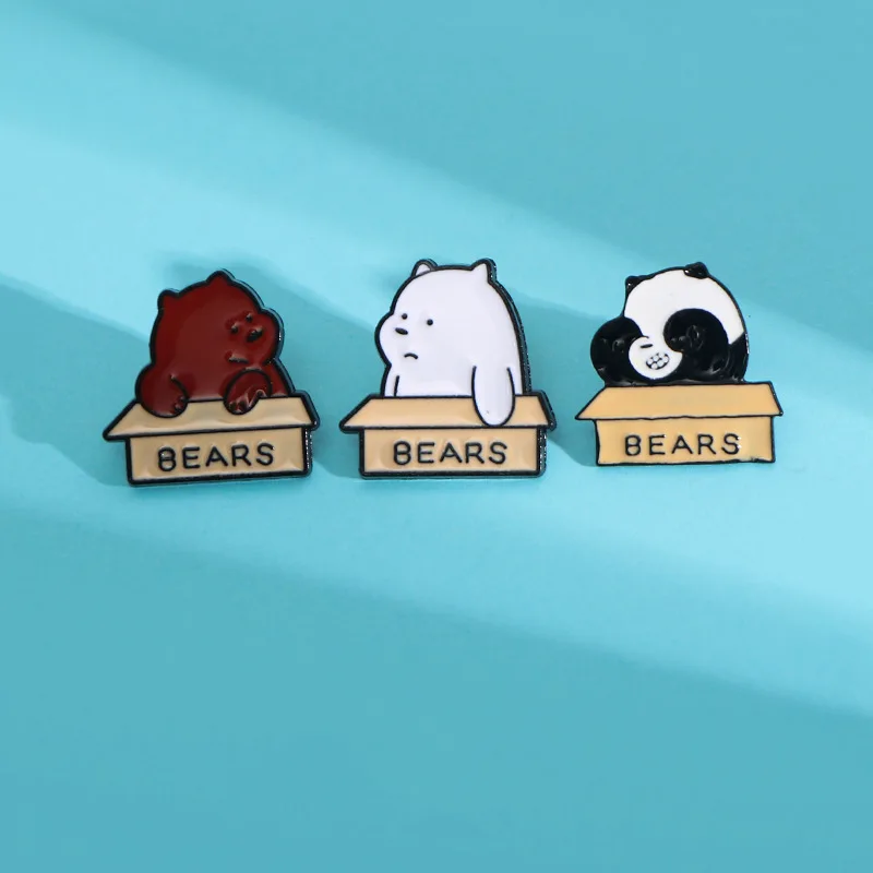 Bear Enamel Pins Creative Animal Brooches Kids Backpack Decoration Jewelry Women Coat Lapel Pin Badges Gifts