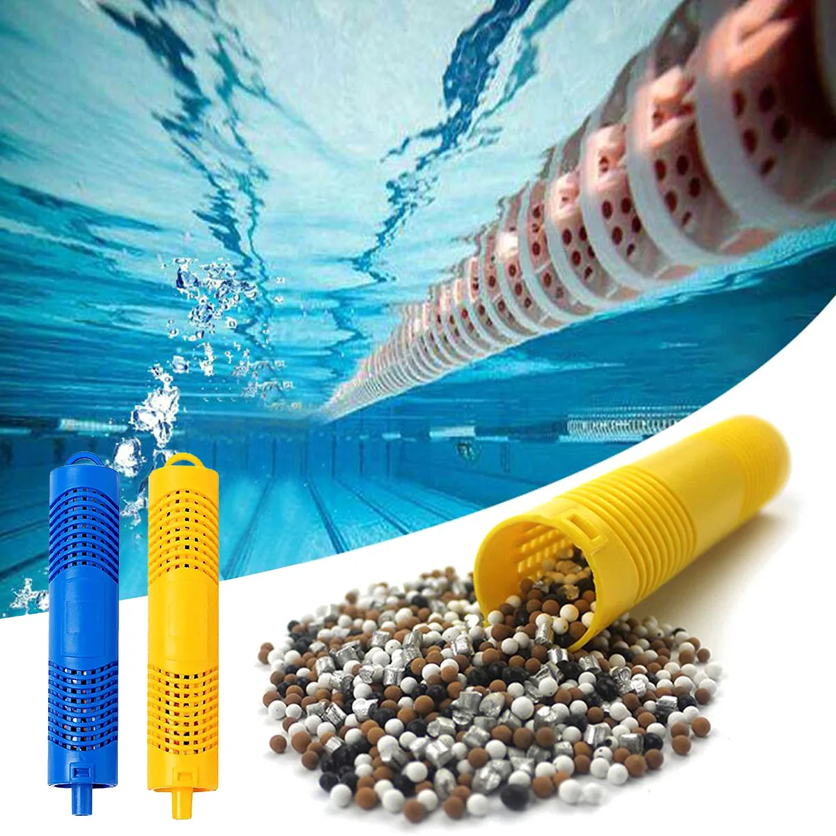 

2Pcs Long Shaped Cartridge Filter Sticks Durable Mineral Sanitizer Stick Hot Tub Purifier Water Cleaning Purifier Last