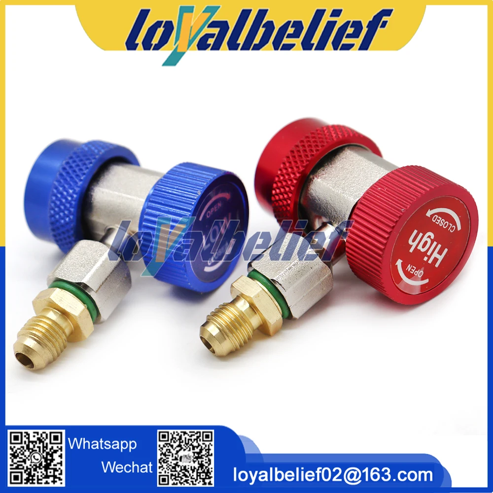 2 Sets Car R134A Car Quick Coupler Connector Adapter H/L Manifold Connector Adapters Remover Tool Air Conditioning Accessories