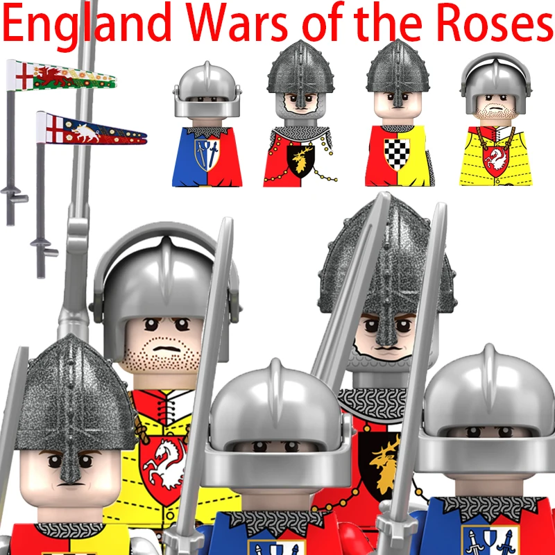

Medieval Hospital Knight Figures Building Blocks Military Soldier Castle Army Guard Infantry Helmet Wars Weapons DIY Bricks Toys
