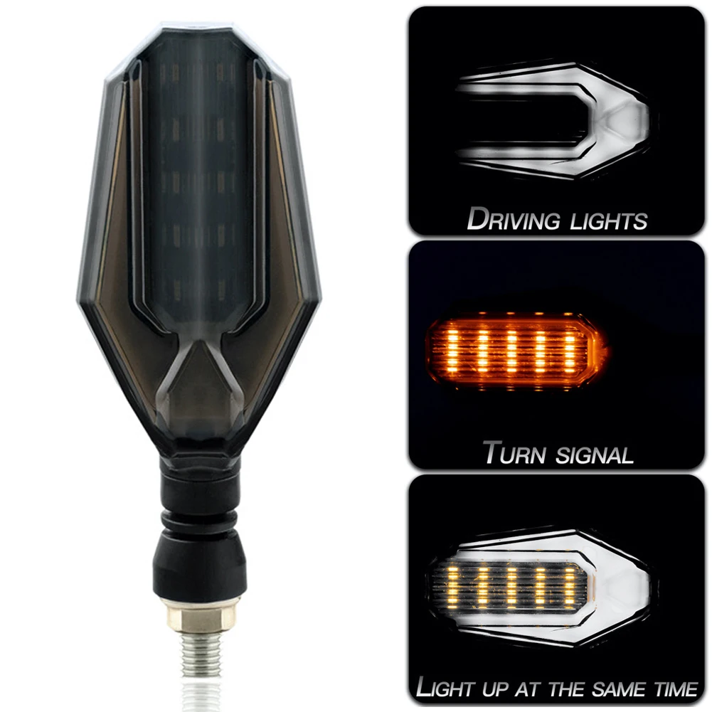 

2PCS Universal LED Motorcycle Turn Signal Light Flasher IPX6 Blinker Amber Signals Daytime Light Moto Indicator Lamp Accessories
