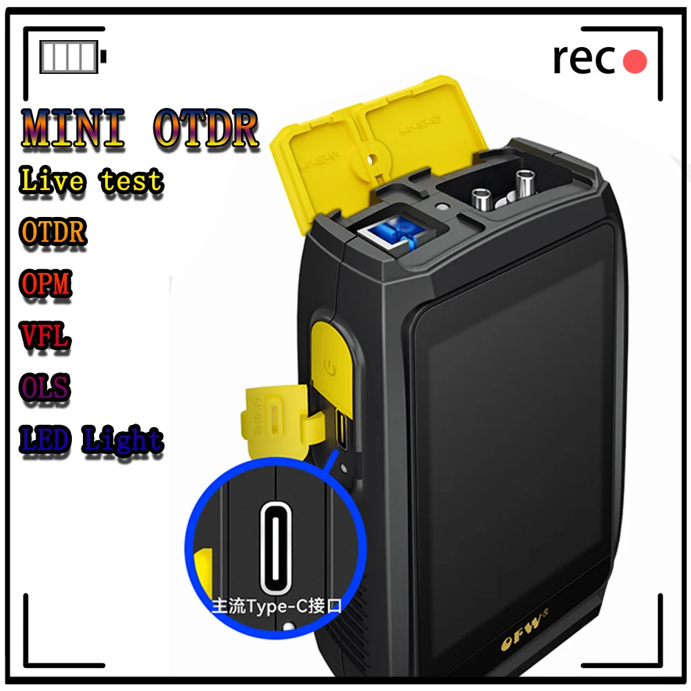 Freeshipping MINI OTDR 1550nm SC APC/UPC Fiber Optic Reflectometer Touch Screen VFL OLS OPM Ethernet Cable Tester Connector Tool