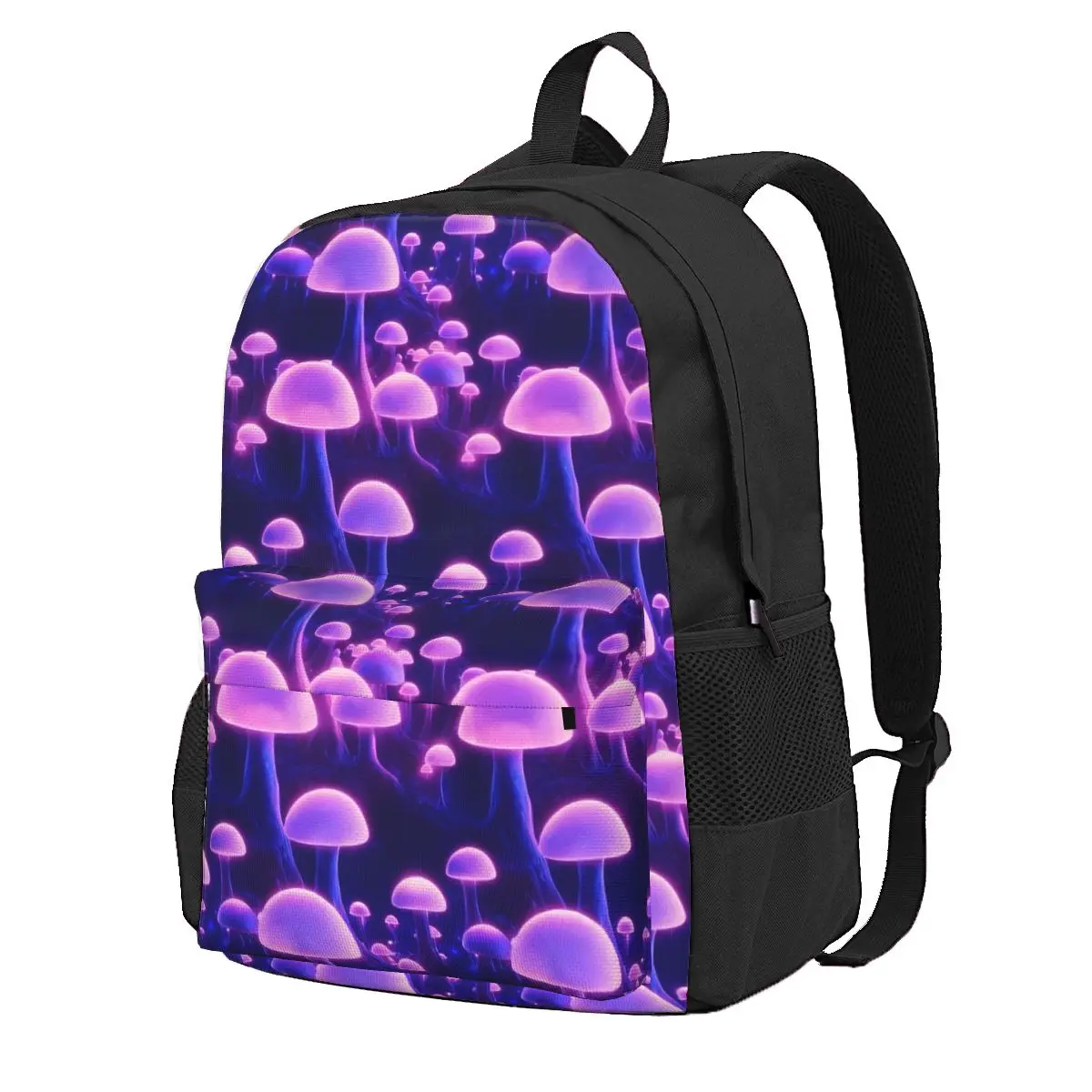 

Purple Magic Mushroom Backpack Psychedelic Art Male Polyester Trekking Backpacks Big Casual School Bags Rucksack