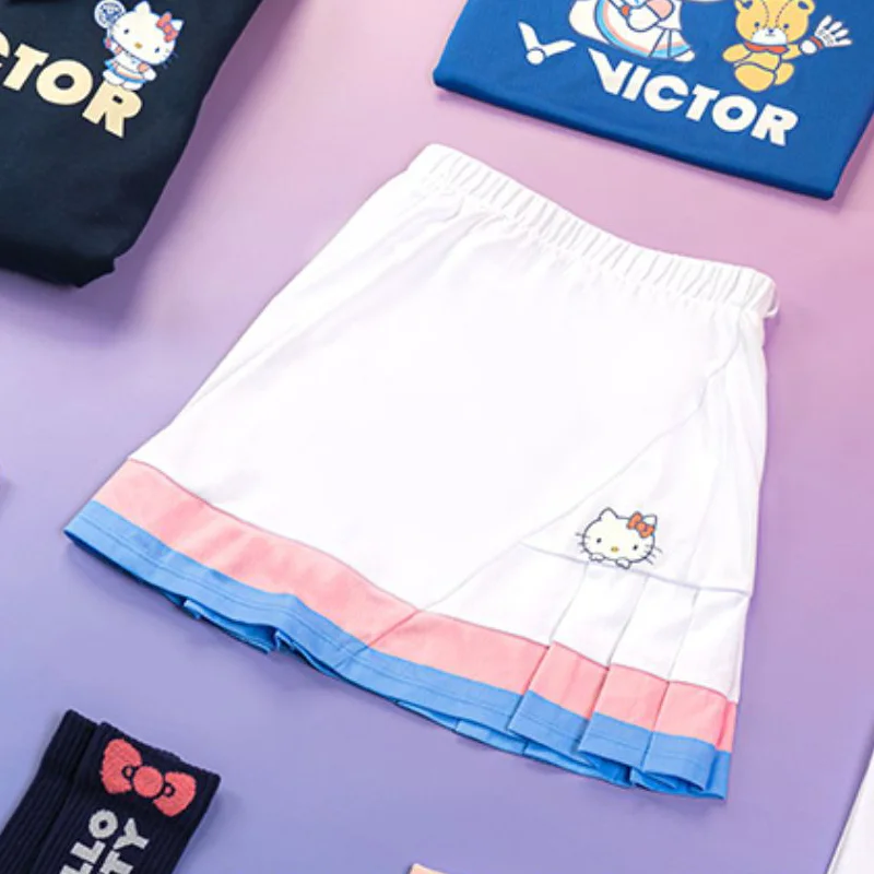 

Милая юбка Hellokittys с защитными штанами, женская повседневная спортивная одежда в стиле аниме с принтом для девочек, студенток, теннисная одежда для бадминтона