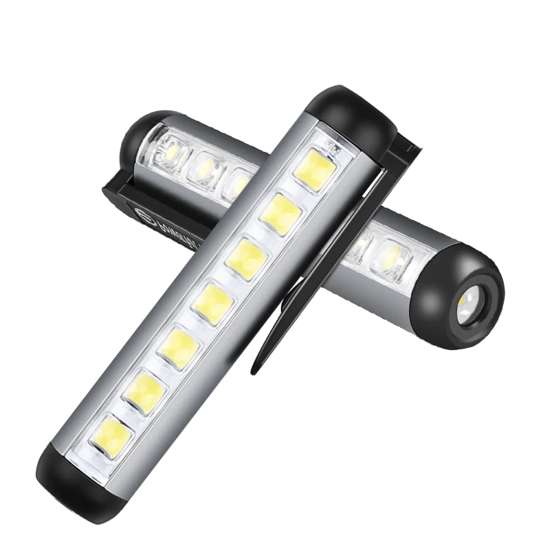 

Mini LED Flashlight XPE + COB Lamp Beads Ultra Bright With Clip Magnet Work Light Waterproof USB Rechargeable Flashlight